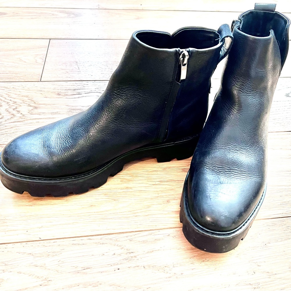 Franco Sarto Women’s Leather Lug Sole Ankle Boot